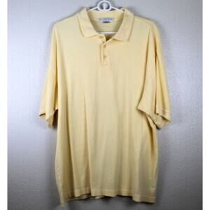 Geoffrey Beene Polo Shirt Mens XL Short Sleeve Light Yellow Summer